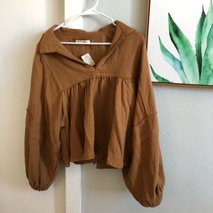 Free People brown shirt